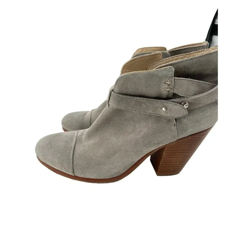 Rag & Bone Harrow Boots Women's Size 41 Ankle Suede Leather Granite Gray